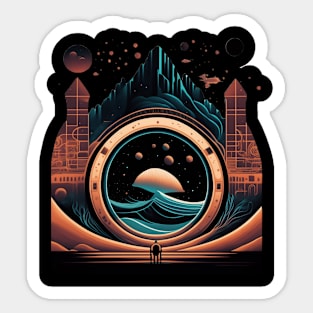 Ocean and Astronauts Helm Sticker